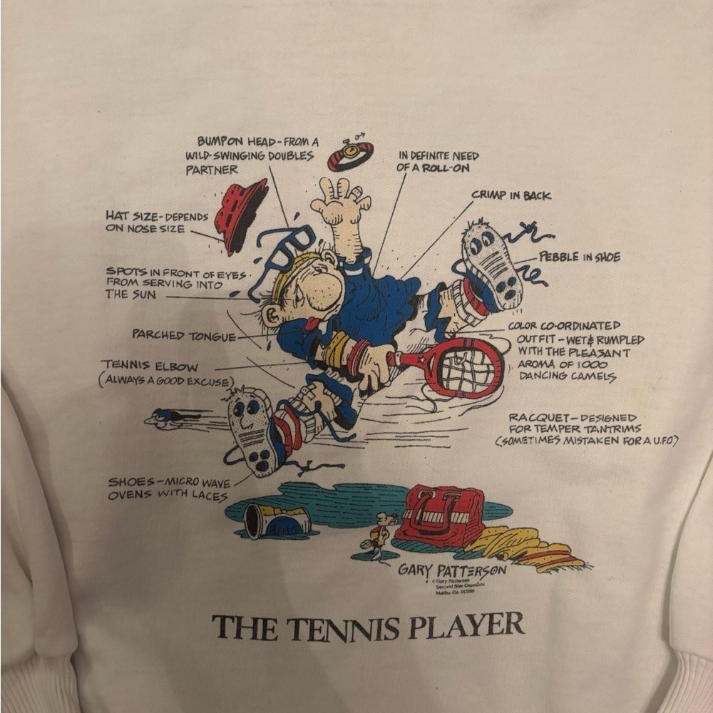Vintage Graphic Tennis Sweater - Picture 2 of 3
